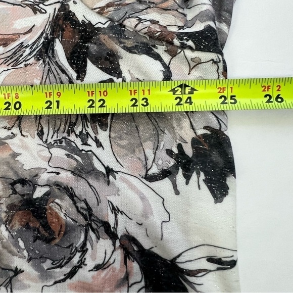 Alfred Dunner Women’s Pullover Top Sz 1X Multi Color Floral  3/4 Sleeves Bling - Picture 9 of 11